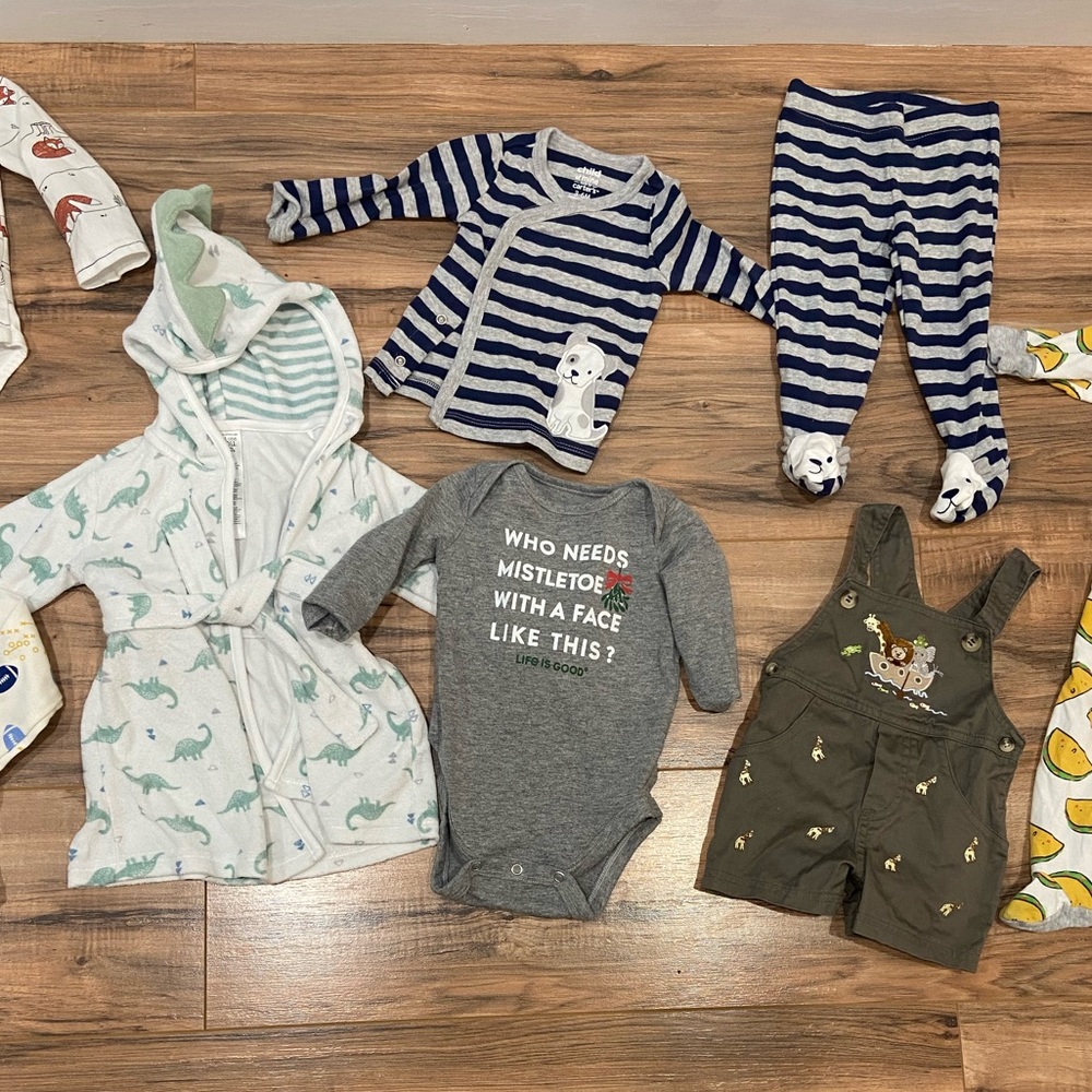 Size 3-6 Month Lot. Life Is Good, Carters, and more. Great Condition!(10 Pieces)